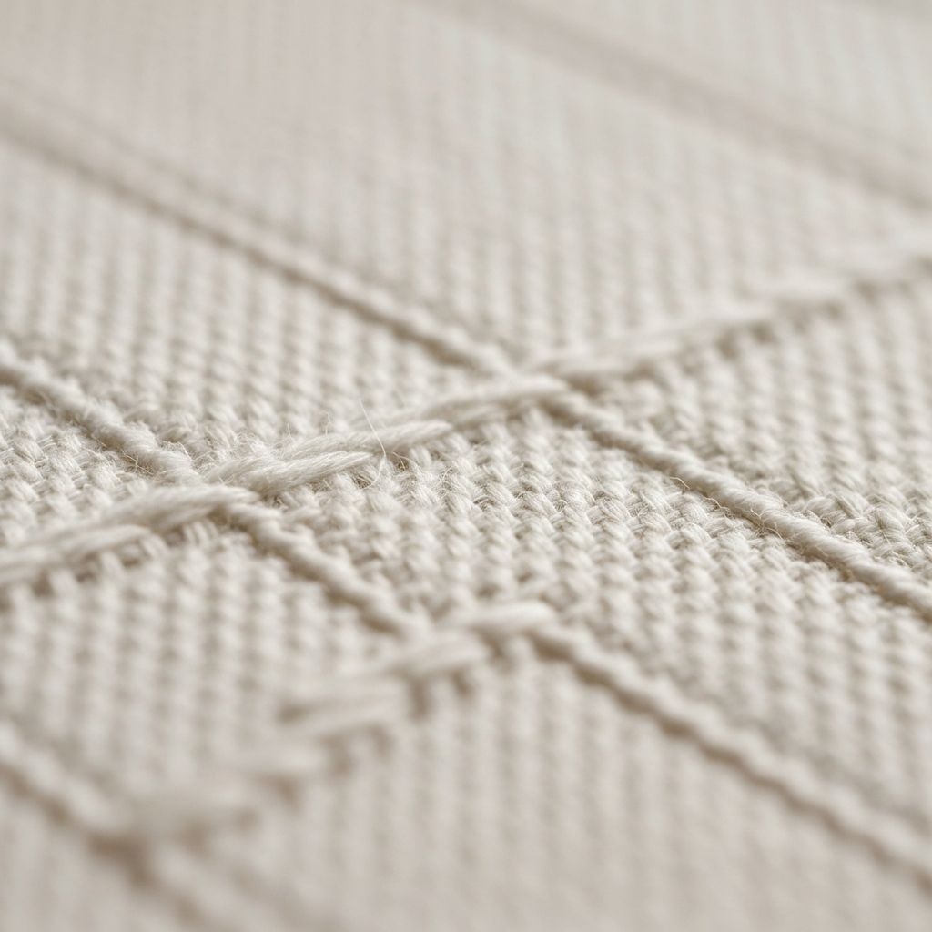 Close-up of luxury fabric weaving and intricate stitching